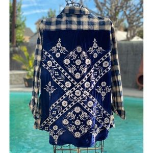 Flannel/ Plaid Embroidery Shirt